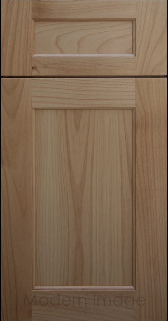 Close-up of our  Carlsbad II Shaker style cabinets with a warm Fawn stain.